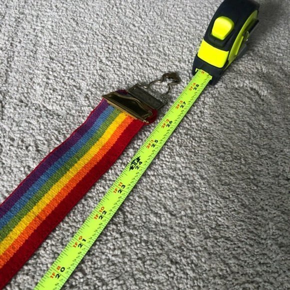 Vintage Rainbow‎ Striped Suspenders Button Attachment - Picture 6 of 13